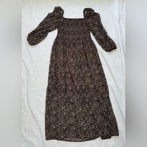 Neutral Long Sleeve Maxi Dress- Bohme- size M